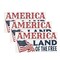 4th of July America Land of the Free Wood Sign 12 1/4" x 7 1/2"
